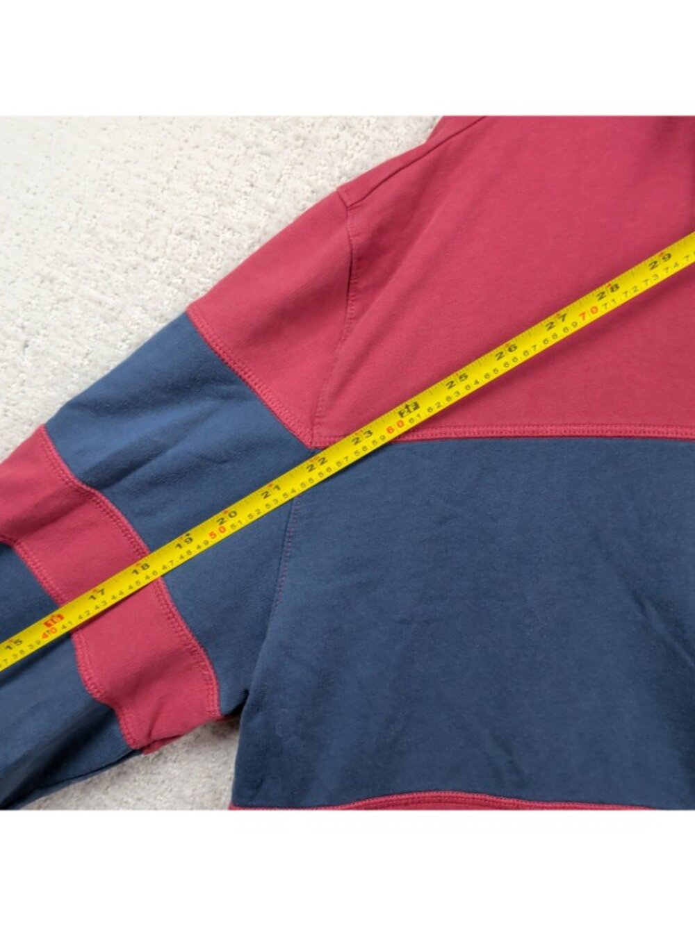 Nautica Rugby Quarter Zip Pullover Shirt Mens Size L Color block Preppy Red - Picture 8 of 11